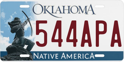 OK license plate 544APA