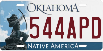 OK license plate 544APD