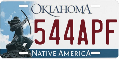 OK license plate 544APF