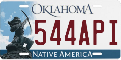 OK license plate 544API