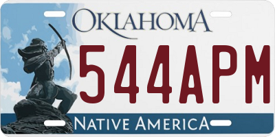 OK license plate 544APM