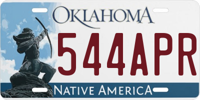 OK license plate 544APR
