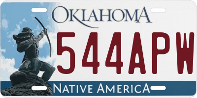 OK license plate 544APW