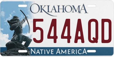 OK license plate 544AQD