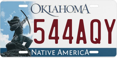 OK license plate 544AQY