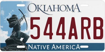 OK license plate 544ARB