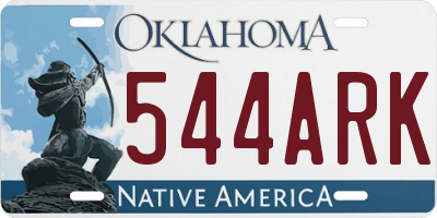 OK license plate 544ARK