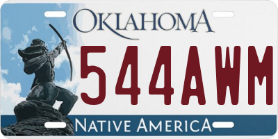 OK license plate 544AWM