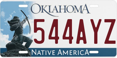 OK license plate 544AYZ