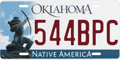 OK license plate 544BPC