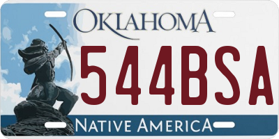 OK license plate 544BSA