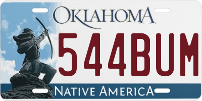 OK license plate 544BUM