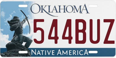 OK license plate 544BUZ