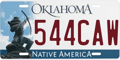 OK license plate 544CAW