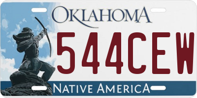 OK license plate 544CEW