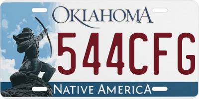 OK license plate 544CFG