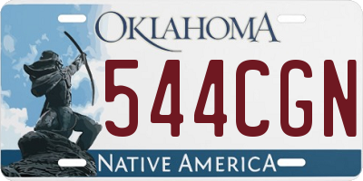 OK license plate 544CGN