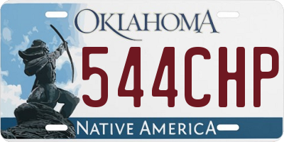 OK license plate 544CHP