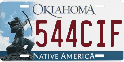 OK license plate 544CIF