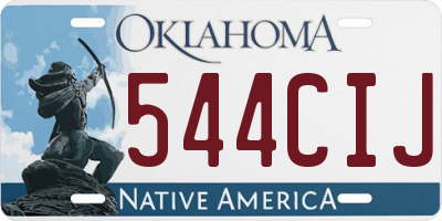 OK license plate 544CIJ