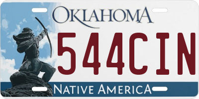 OK license plate 544CIN