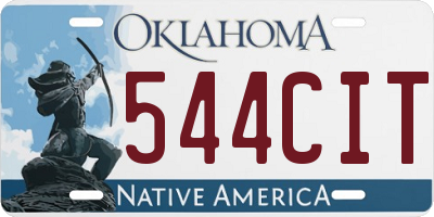 OK license plate 544CIT