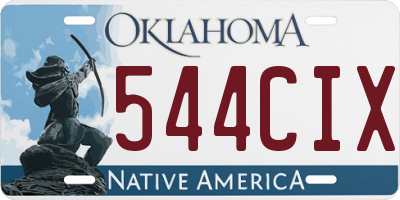 OK license plate 544CIX