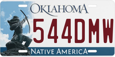 OK license plate 544DMW