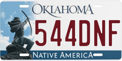 OK license plate 544DNF