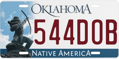 OK license plate 544DOB