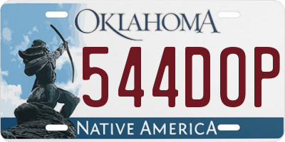 OK license plate 544DOP