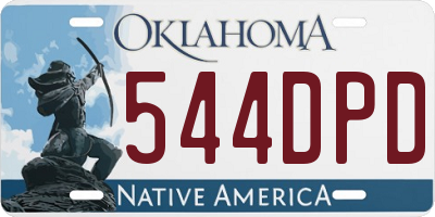 OK license plate 544DPD