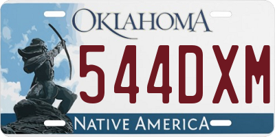OK license plate 544DXM