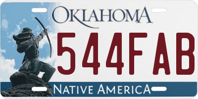 OK license plate 544FAB
