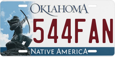 OK license plate 544FAN