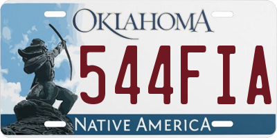 OK license plate 544FIA