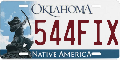 OK license plate 544FIX