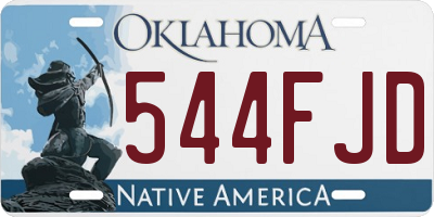 OK license plate 544FJD