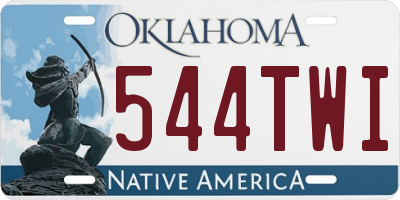 OK license plate 544TWI