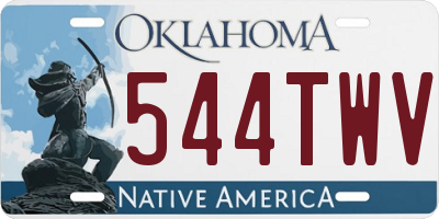 OK license plate 544TWV