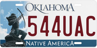 OK license plate 544UAC