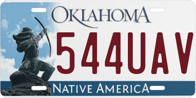 OK license plate 544UAV