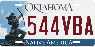 OK license plate 544VBA
