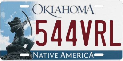 OK license plate 544VRL