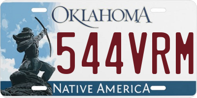 OK license plate 544VRM