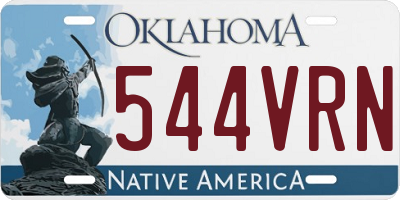OK license plate 544VRN
