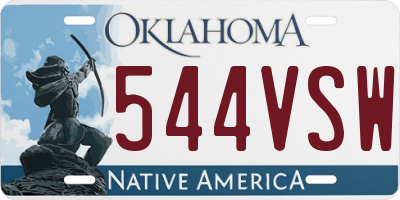 OK license plate 544VSW