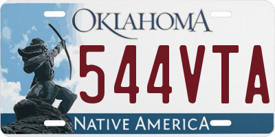 OK license plate 544VTA