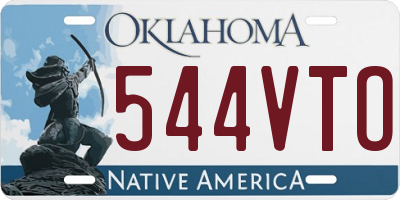 OK license plate 544VTO