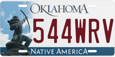 OK license plate 544WRV